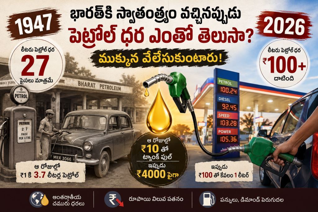 భారత్‌కి స్వాతంత్రం వచ్చినప్పుడు పెట్రోల్ ధర ఎంతో తెలుసా? వింటే షాక్ అవుతారు!
